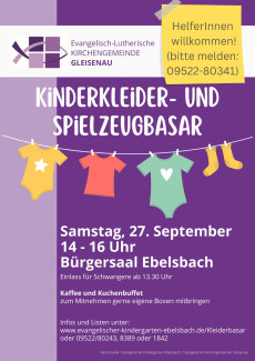 Plakat Kinderkleiderbasar 27.09.2025